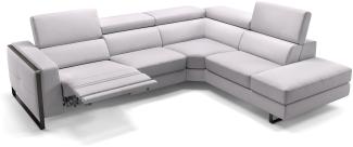 Sofanella Ecksofa MANZANO Funktionscouch Ledersofa Eckgarnitur in Weiß