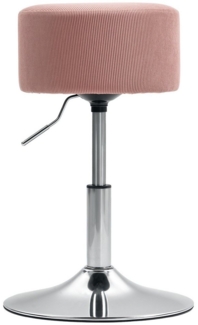 HOMCOM Barhocker mit Metallgestell, Cordoptik, Fußstütze (höhenverstellbar Küchenstuhl, 1 St, gepolstert 360° drehbar Barstuhl), für Küche, Wohnzimmer, Esszimmer Rosa