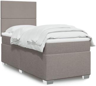 vidaXL Boxspringbett mit Matratze Taupe 90x200 cm Stoff 3292668