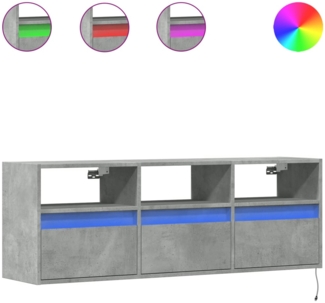vidaXL TV-Wandschrank mit LED-Beleuchtung Betongrau 130x31x45 cm 852344
