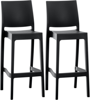 CLP 2er Set Barhocker Maya Kunststoff,schwarz