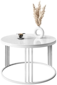 Lookway Couchtisch LORI mit Hochglanz Platte (1x Couchtisch), Durchmesser: ⌀70 cm