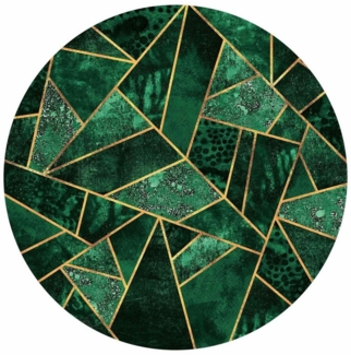 Bilderdepot24 Teppich Vinyl Wohnzimmer Schlafzimmer Flur Küche Muster Abstrakt, rund - grün glatt, nass wischbar (Küche, Tierhaare) - Saugroboter & Bodenheizung geeignet