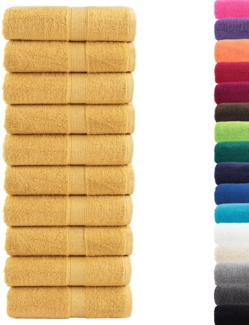 vidaXL 'SOLUND' Premium-Badetücher, 10 Stk., Golden, 30x30 cm