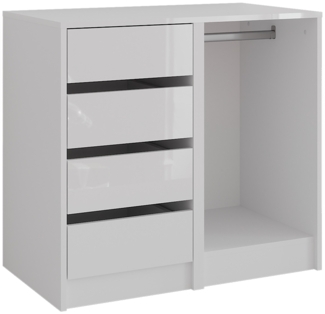 Kommode Sherry Weiß/Weiß Hochglanz 80.2 x 76 cm 2 Teile Vicco