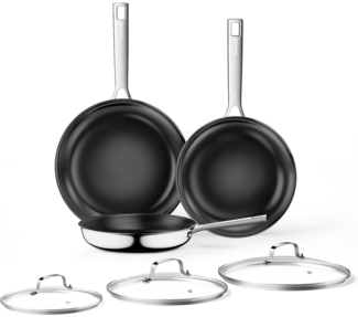 Innerwell 20+24+28 cm Tri-ply Edelstahl Pfannenset mit Deckel