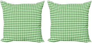 Abakuhaus Kissenbezüge Modern Accent Doppelseitiger Digitaldruck, (2 Stück), Geometrisch Grün Weiß Gingham