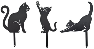 abc HOME Gartenstecker Katzen, Silhouette, 3er Set 3er Set