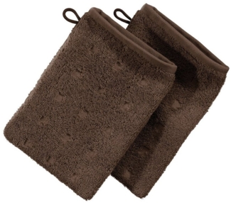 Möve Waschhandschuh Waschhandschuh "Quadretti" 2er-Pack, Frottier, Walk-Frottier Uni
