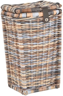 Krines Home Wäschekorb Hoher Wäschekorb in moderner, bauchiger Optik aus natürlichem Rattan