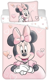 Disney Minnie Mouse Babybettwäsche Wendebettwäsche Minnie Mouse 2tlg. Baumwolle 100x135 cm + 40x60 cm, Baumwolle, 2 teilig, 100% Baumwolle,trocknergeeignet