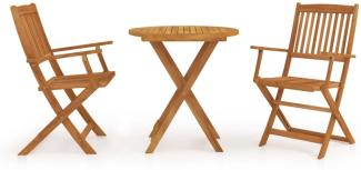 vidaXL 3-tlg. Garten-Essgruppe Klappbar Massivholz Akazie 3058255