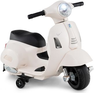 Lizenzierte Vespa Kinder Elektromotorrad 6V Batterie betriebenes Motorrad mit LED-Scheinwerfer Weiß