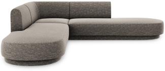 Micadoni 5-Sitzer Symmetrisches Ecksofa Miley | Bezug Grey | Beinfarbe Black Plastic
