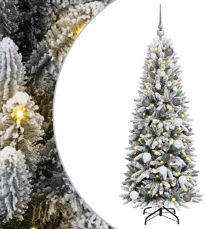 vidaXL Künstlicher Weihnachtsbaum mit 150 LEDs mit Ständer Weiß 150 cm 3396032