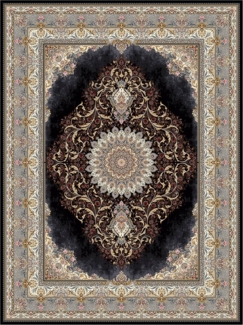 Morgenland Orientalischer Webteppich - Beauty Array - rechteckig - 300x200 - Dunkelblau