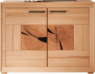 Lomadox Sideboard WINNIPEG-69, Kommode 110cm, Kernbuche massiv geölt, Hirnholz-Details, montiert