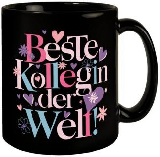 speecheese Tasse Beste Kollegin der Welt - Schwarzer Kaffeebecher