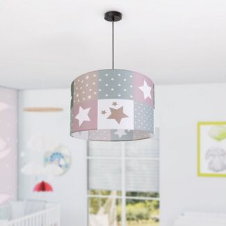 Paco Home Pendelleuchte Cosmo 345, ohne Leuchtmittel, Kinderlampe Deckenlampe LED Kinderzimmer Lampe Sternen Motiv E27