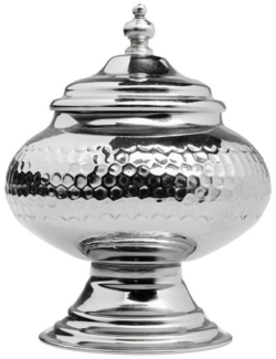 Marrakesch Orient & Mediterran Interior Zuckerdose Zuckerdose aus Messing Silber Abdal 16cm, Handarbeit
