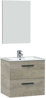Waschbeckenunterschrank >ARUBA 60< in Alaska-Eiche - 60x57x45 (BxHxT)