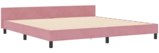 vidaXL Bettgestell mit Kopfteil Rosa 200 x 200 cm Samt 3345034