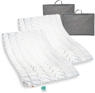 2 Stück Sommerbett 100% Kamelhaar Bettdecke Sommerdecke 135x200 30°