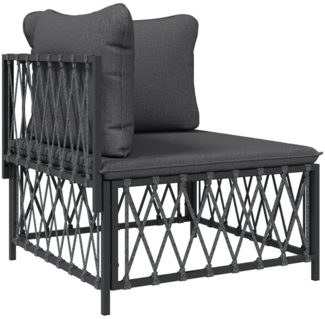 vidaXL Garten-Ecksofa mit Kissen Anthrazit Gewebe 364142