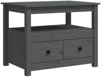 Couchtisch, Sofatisch Grau 71 x 49 x 55 cm Massivholz Kiefer