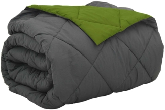 vidaXL Ganzjahresbettdecke Grün und Anthrazit 220x260 cm Mikrofaser 42025570