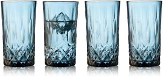 Lyngby Highball Sorrento Longdrinkglas blau 380ml Set4