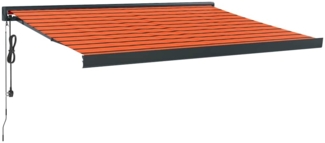 vidaXL Markise Einziehbar Orange und Braun 3x2,5 m Stoff und Aluminium 3154616