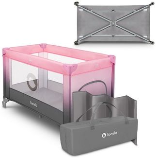 lionelo Baby-Reisebett Stefi, 120x60 cm Tragetasche Klappbaren Seiteneingang