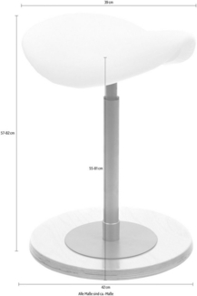 Mayer Sitzmöbel Sitzhocker 1167 (1 St), Pendelhocker mit ergomisch geformtem Sattelsitz 1167