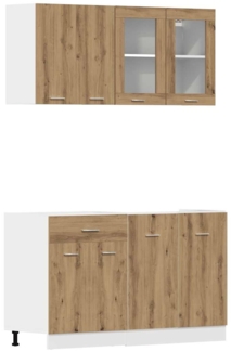 vidaXL 4-tlg. Küchenschrank-Set Lyon Artisan-Eiche Holzwerkstoff 3328574