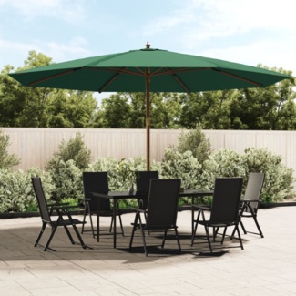vidaXL Sonnenschirm mit Holzmast Grün 400x273 cm 363176