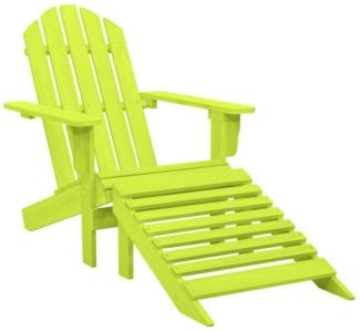 vidaXL Adirondack-Gartenstuhl mit Fußteil Massivholz Tanne Grün 315866