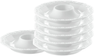 Rosenthal Geschirr-Set Maria Weiss Eierbecher mit Ablage Set6, Porzellan