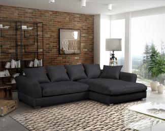 Ecksofa TIZIAN L-Form in Wildlederoptik-Anthrazit/ Otto. Rechts