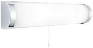 Wandleuchte, Chrom, Glas, Röhre, dimmbar, IP44, weiß