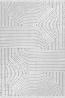 Kurzflor Teppich Sofia Läufer - 80x250 cm - Silberfarbe
