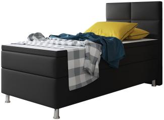 Boxspringbett Miami 90x200 cm Kunstleder schwarz