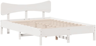 vidaXL Massivholzbett ohne Matratze Weiß 120x190 cm Kiefernholz 3328251