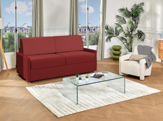 Schlafsofa 4-Sitzer CALIFE - Stoff - Rot - Liegefläche: 160 cm - Matratzenhöhe: 22 cm