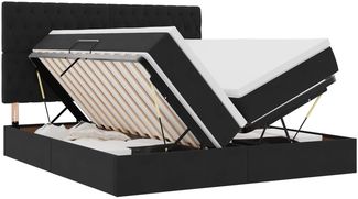 vidaXL Bett mit LED-Lichtleisten Schwarz 180 x 200 cm Samt 3372895