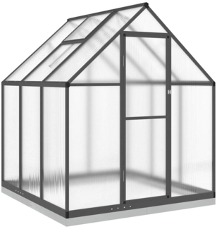 vidaXL Gewächshaus mit Fundamentrahmen Anthrazit 169x169x202 cm Alu 4005833