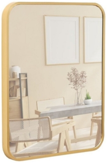 Terra Home Wandspiegel Spiegel Metallrahmen Schminkspiegel 40x50 gold, Badezimmerspiegel Flurspiegel