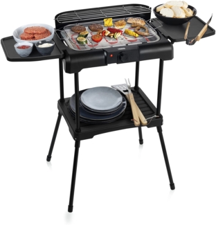 Princess 2-in-1 Elektrischer Grill mit klappbaren Seitenteilen – 2200 Watt, 44x24,5 cm Grillfläche, Standgrill und Tischgrill, 112250
