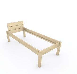 Pfostenbett "metallarm" Fichte Holzbett "Daybett" 80 x 190cm 48cm Einzelbett