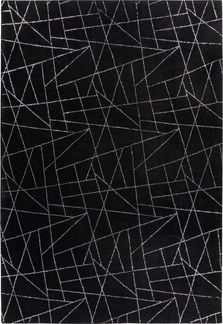 Teppich >Bijou< in Schwarz / Silber, 100% Polyester - 150x80 cm (LxB)
